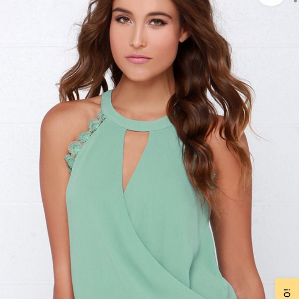 Lulu's Sage Green Lace Top